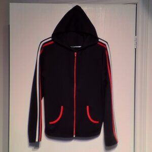 Women's Hoodie, Black, Red & White Striped - Mint Condition - Fits Small -Save $